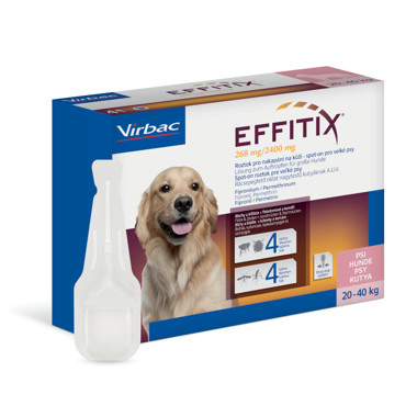 Effitix 268 mg/2400 mg, roztok pro nakapání na kůži - spot-on pro velké psy
