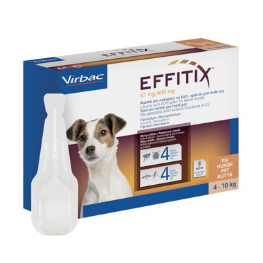 Effitix 67 mg/600 mg, roztok pro nakapání na kůži - spot-on pro malé psy