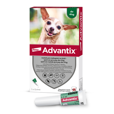ADVANTIX roztok pro nakapání na kůži – spot-on pro psy do 4 kg