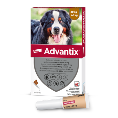 ADVANTIX roztok pro nakapání na kůži – spot-on pro psy od 40 kg do 60 kg