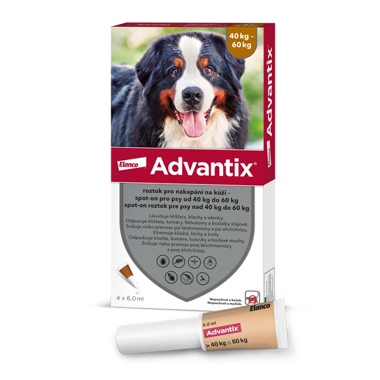ADVANTIX roztok pro nakapání na kůži – spot-on pro psy od 40 kg do 60 kg