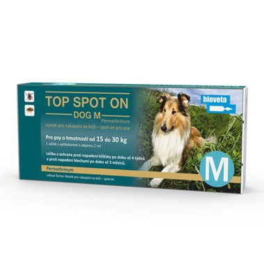 TOP SPOT ON DOG M, roztok pro nakapání na kůži – spot-on pro psy