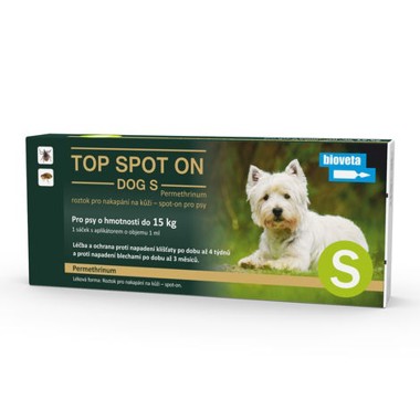TOP SPOT ON DOG S, roztok pro nakapání na kůži – spot-on pro psy